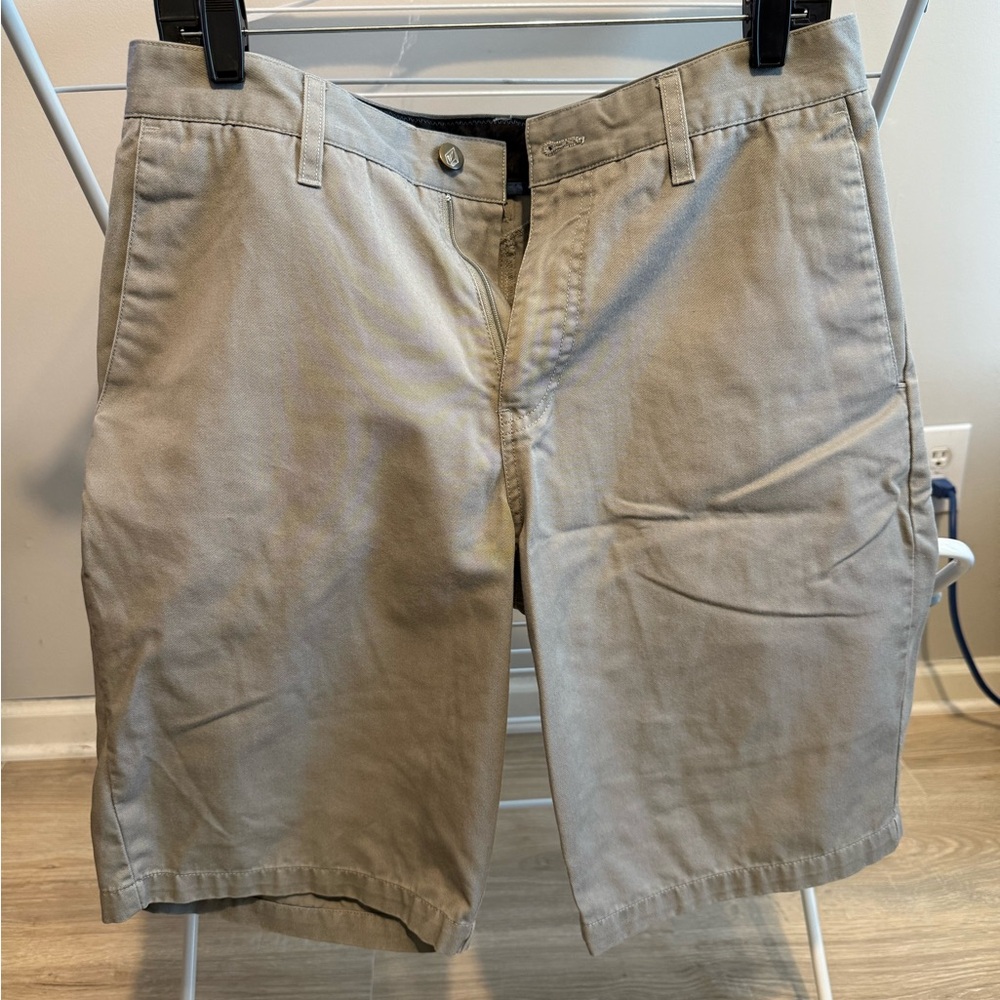 Volcom Tan Flat Front Shorts Relaxed Fit